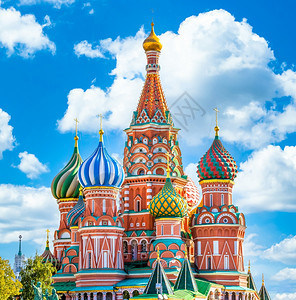 莫斯科市红广场上的圣巴西尔斯柯大教堂古建筑莫斯科市的美丽古建筑圣巴西尔斯科大教堂Vasily神圣教堂俄罗斯巴克特名单梦想目的地天图片
