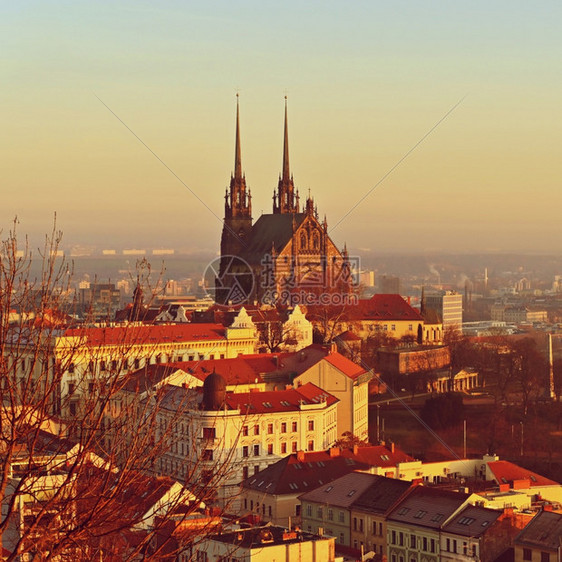 哥特Petrov圣彼得大教堂和布尔诺的保罗市捷克欧洲历史纪念碑图片