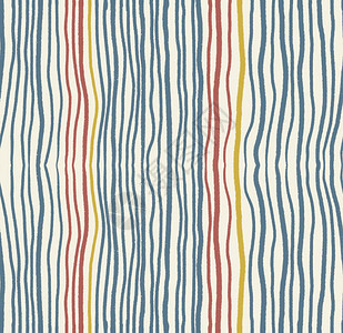 重复质地艺术蓝红色和扭曲的波浪垂直线条模式在光霜背景上无缝图片