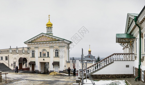 乌克兰波乔夫市PochaevPochaevLavra圣母院位于乌克兰东正教圣诞节托尔米里PochaevLavra前一个令人沮丧的图片
