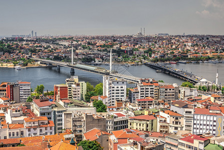 天空土耳其伊斯坦布尔071329土耳其阿塔图尔克大桥最景色在土耳其伊斯坦布尔市和阿塔图克大桥的夏季天顶东清真寺图片