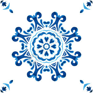 现代的经典无缝装饰水颜色淡蓝和白首饰的无缝纹理曼达拉无缝图案Azulejo瓷砖设计风格阿拉伯式瓷砖织物简洁无缝装饰水颜色阿拉伯瓷图片