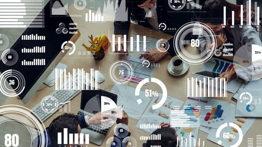 团体桌子无线的商业数据分析技术的创意视觉营销分析和投资决策的数字据概念商业分析技术的创意视觉图片