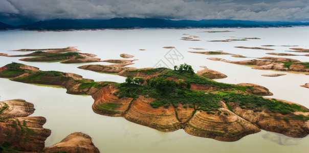 对大坝和热带雨林的空中观察气候变化环境概念以及气候变迁危机亚洲最佳图片