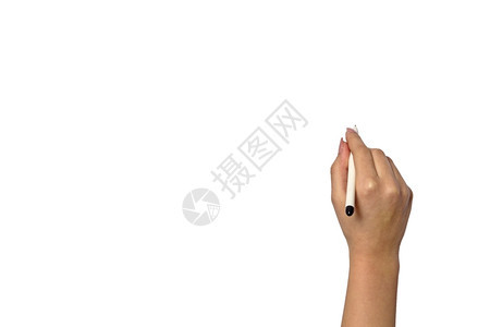 用白色背景孤立的触觉小笔手写在玻璃杯上圆珠笔单身的女教育高清图片素材