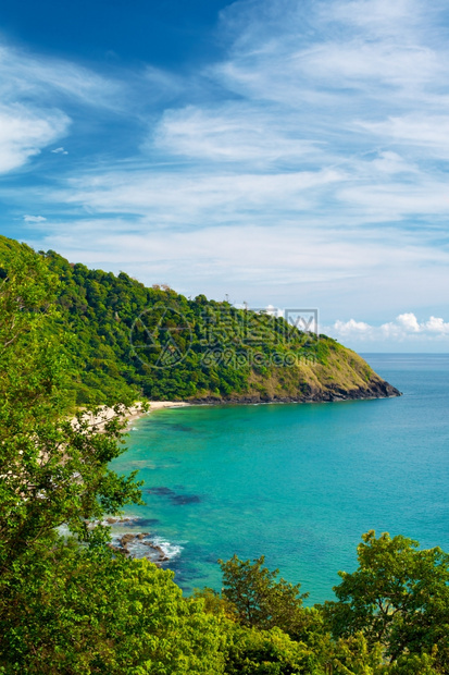 天堂岩石KohLanta岛空中观察泰国安达曼海蓝色的图片