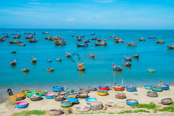 渔业越南梅内东亚的MeiNe渔村航海的贫穷图片