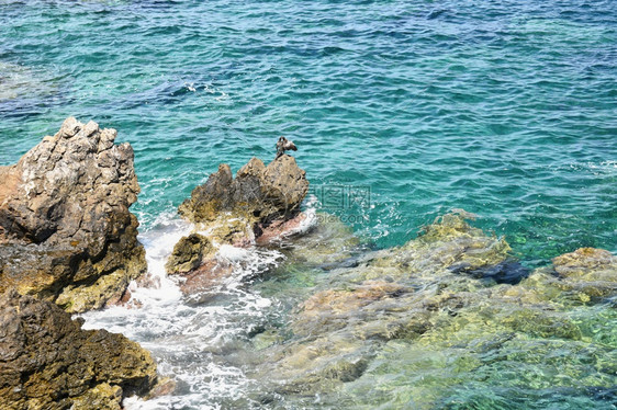 旅游和节假日的夏季背景希腊克里特惊人在海滩上的风景希腊雪地奇异液体干净的风暴图片