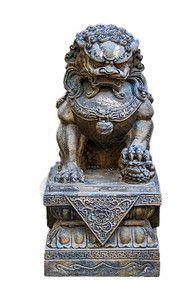 寺庙亚洲艺术守护佛教雕塑的卫神狮福虎犬图片