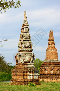 MueangBoran遗址又名古暹罗曼谷泰国地标笏浅浮雕图片