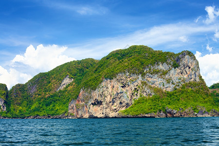 泰国安达曼海高悬崖与树木旅行冷静的美丽图片