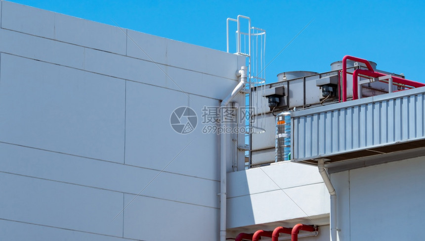 植物屋顶最佳楼冷却塔工业空系统气却器调机组楼顶带管道系统的风冷式水机组楼外却塔图片