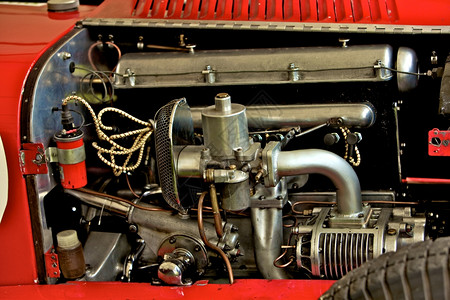 古老董Vechile的发动机引擎涡轮转法拉利图片