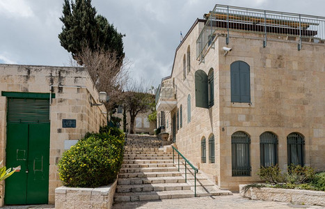 老区也敏摩西是耶路撒冷机智的房子耶敏摩西区路撒冷窗户老的楼梯图片