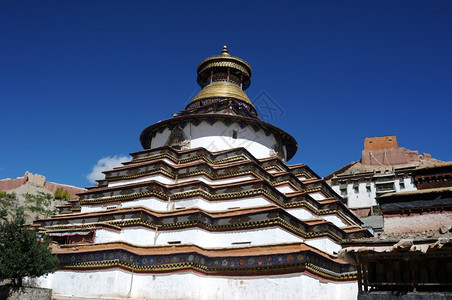 GyantseBaiju大礼著名地标绿色爬坡道遗迹图片