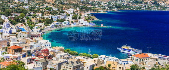 屋欧洲目的地希腊AgiaMarina海湾和村庄的杰出莱罗斯岛照片图片