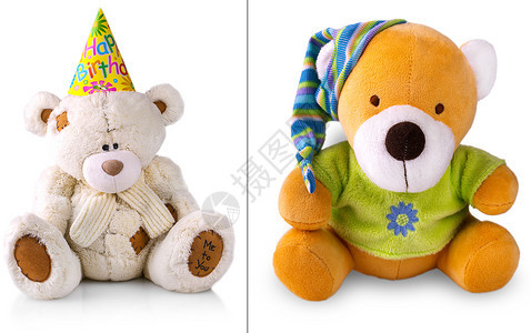 俏皮泰迪熊戴着帽子的写着生日快乐的泰迪熊季节图片