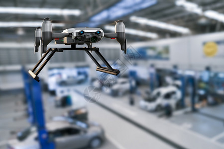 飞机检查维护具有汽车生产加工服务的无人机在工厂器高科技AI控制臂手动机器人中为汽车技术在库经销店中使用技术手机器人Metaver图片