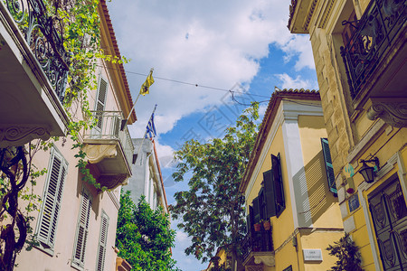 住宅欧洲的著名具有建筑物希腊雅典市城街道2019年月日图片