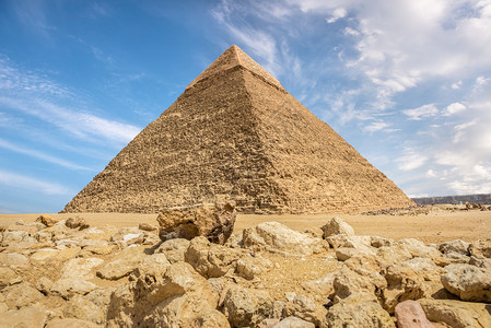 纪念碑胡夫吉扎沙漠哈法尔开罗金字石和头的海夫雷大金字塔Khafre景观图片