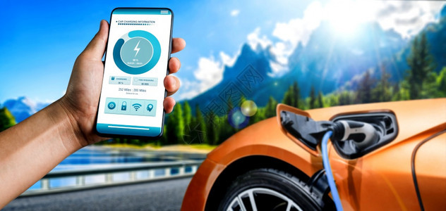 手机应用程序显示汽车的充电器状态图片
