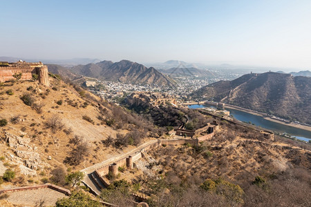 印度斋浦尔的阿梅景观全印度美丽的阿梅尔景观斋浦全景拉贾斯坦邦风优美峡谷图片