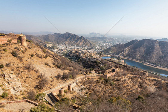 印度斋浦尔的阿梅景观全印度美丽的阿梅尔景观斋浦全景拉贾斯坦邦风优美峡谷图片