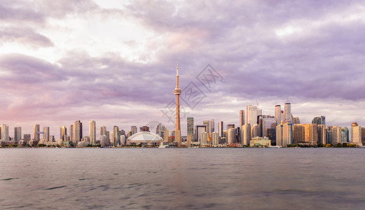 门户14加拿大安略省加拿日落时多伦市中心城风景财产天际线图片
