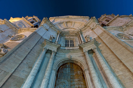 岩石西班牙卡迪兹大教堂古城卡迪兹大教堂新古典风格的伟大教堂历史背景图片