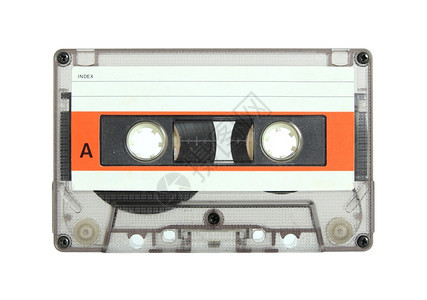 复制带剪切路径的白色磁带隔离1980年代褪色图片