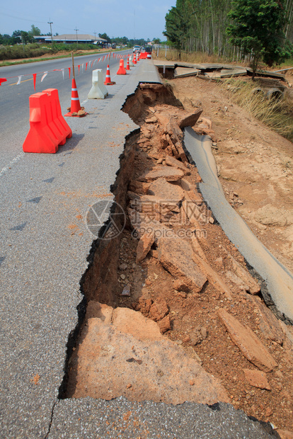 建造沥青路面内部结构切割水淹冲刷指示路面结构层及造工艺制地质学图片