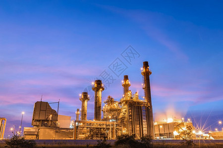 煤炭塔化学泰国黄昏的燃气涡轮机电动发厂图片