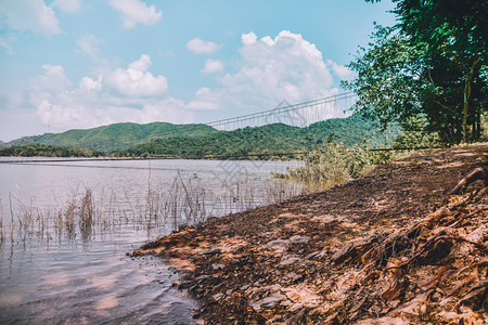旅游风景泰国自然湖山区公园Prachinburi省公园KrachanDam公园风景优美图片