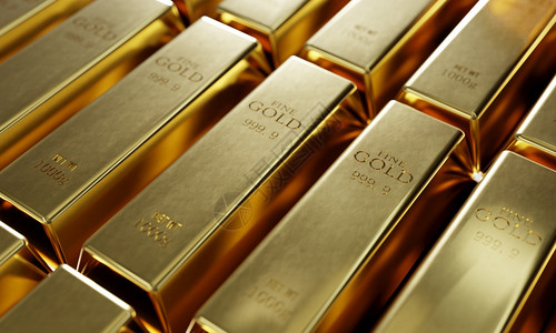 散景渲染目的财富和经济概念商业黄金未来投资和储蓄金主题3d显示图案