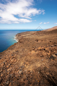 西班牙加那利群岛埃尔海罗高品质照片热光摄影华丽火山海岸线风景西班牙加那利群岛埃尔海罗的希自然户外假期图片