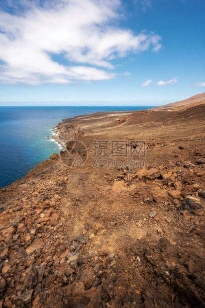 西班牙加那利群岛埃尔海罗高品质照片热光摄影华丽火山海岸线风景西班牙加那利群岛埃尔海罗的希自然户外假期图片