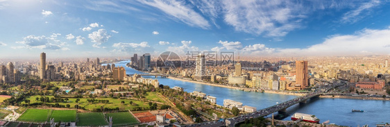 摩天大楼旅行埃及开罗航空全天候尼罗河和市中心大楼运输图片