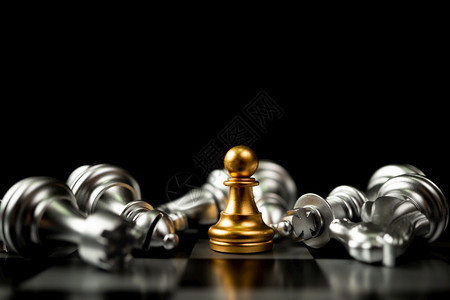 团队金象棋是局的最后名牌成功商业领导能力的概念商业游戏赢的愿景比赛的胜算和冠军梦想防御商业图片