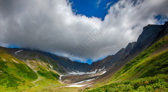 蒸汽堪察加半岛全景火山观选择焦点堪察加半岛全景火山观选择焦点地震标图片