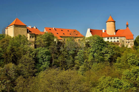 城堡南摩拉维亚布尔诺大坝的市捷克中欧Veveri捷克语维韦里图片