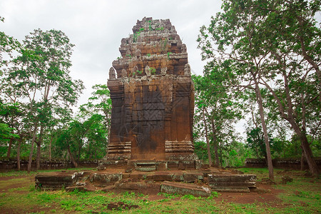 高棉王朝古老的城堡集团过去高棉王国的威赫地标图片