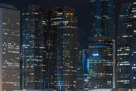 香港城景夜市摩天大楼商业金融区旅游和目的地建筑设及标概念等均在夜幕建筑设和里程碑式概念上关闭人风景图片