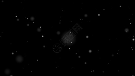 为了从天顶的空中冬雪落下的在黑色背景下被孤立以绘制运动图形构成各种元素随机降雪大小的气压和暴风雨中的分离雪花3D插图抽象的图片