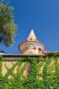 屋顶野葡萄长满墙的老房子窗户野葡萄长满墙的老房子窗户攀登植物图片
