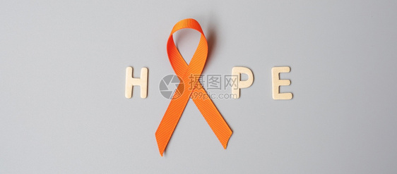 橙色丝带预防癌症概念图片