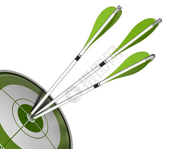 和谐3支箭射向绿色目标中心3d成为孤立的白色背景页面合作的边界角度团队工作目标箭头图片