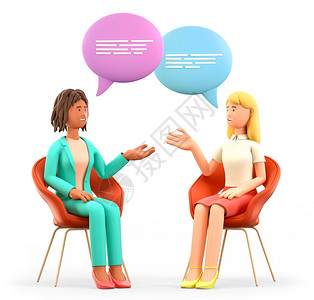使成为辅导3D说明两次妇女聚会和与演讲泡交谈的事例坐在椅子上并讨论心理咨询集体治疗支助会议的多文化女人物快乐以及讨论心理学家咨询图片