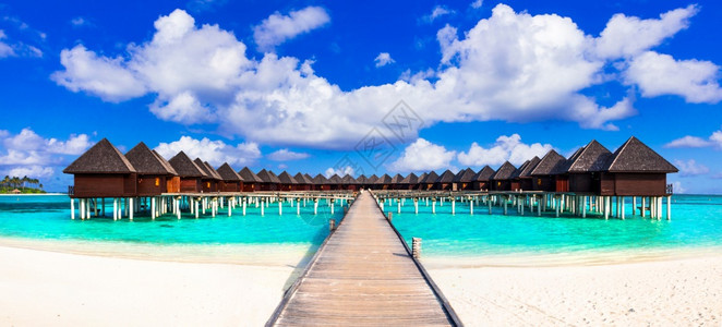 旅行孤独马尔代夫岛屿豪华度假水别墅旅游的图片