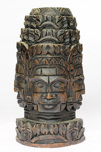柬埔寨人建筑学一种柬埔寨AngkorThom的Woodenbuddha图片