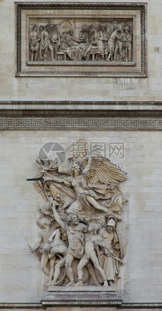 大理石历史巴黎凯旋门的特写法国图片